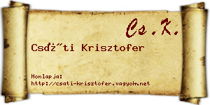 Csáti Krisztofer névjegykártya