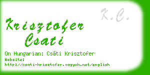 krisztofer csati business card
